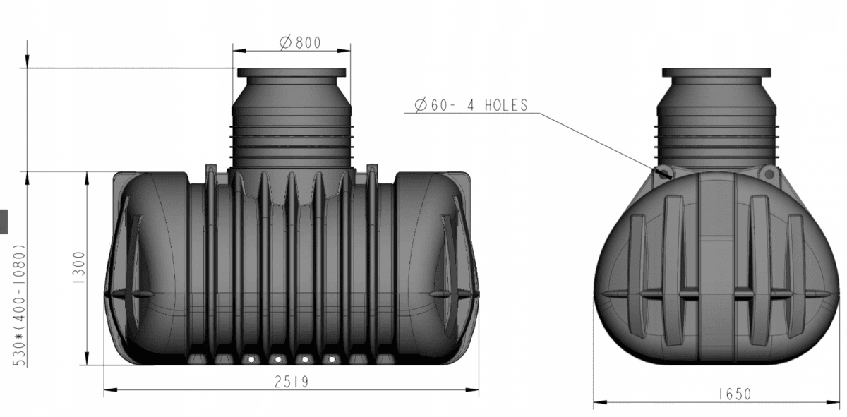 Zbiornik 4850L WWTH5000-1 JFC | Podziemny Zbiornik na Wodę, Deszczówkę, Ścieki | Gratisy