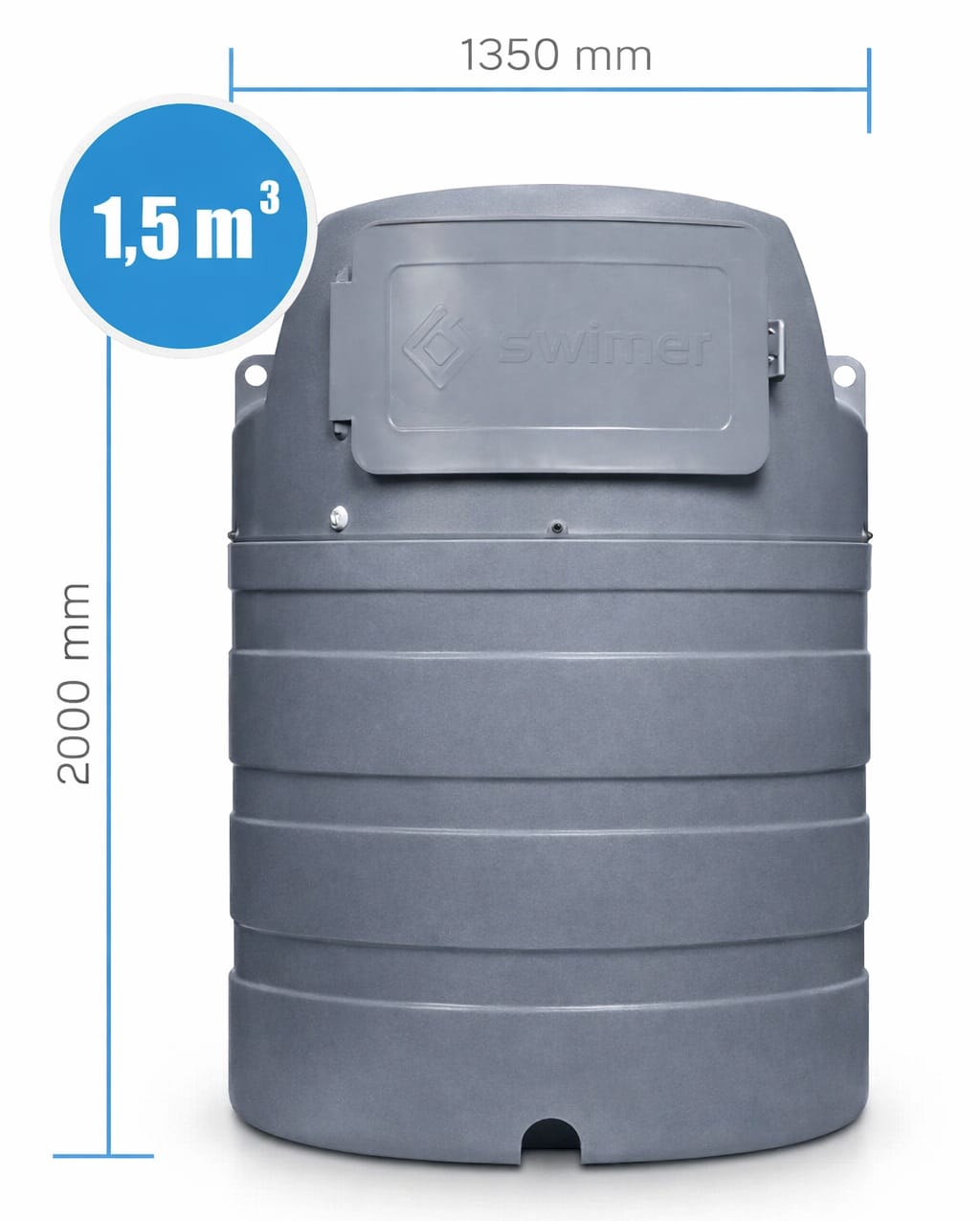 Zbiornik na olej opałowy 1500L Swimer Eco-Line dwupłaszczowy zewnętrzny