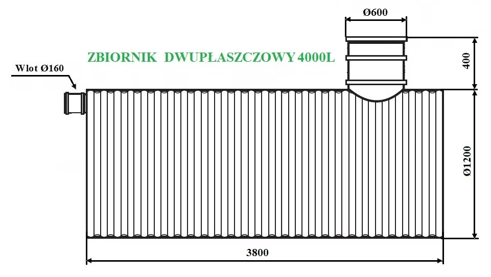 DWUPŁASZCZOWY ZBIORNIK BEZODPŁYWOWY 4000L WOBET HYDRET