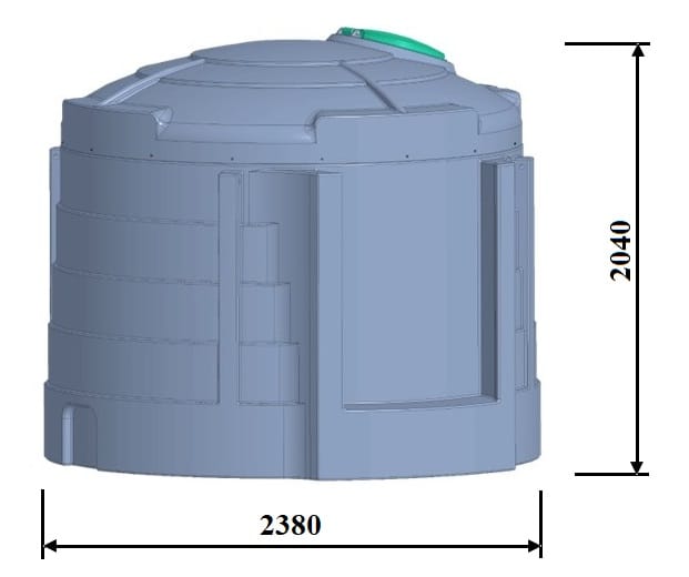 Dwupłaszczowy zbiornik na olej opałowy JFC 5000L