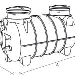 Dwukomorowa Oczyszczalnia WH 2500L Z Filtrem Zestaw 6 Tuneli 300l
