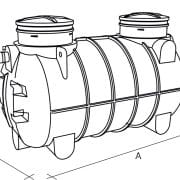 Dwukomorowa Oczyszczalnia WH 2500L Z Filtrem Zestaw 6 Tuneli 300l